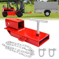 Bestzheyu forklift hitch attachment fits a 2-inch receiver for versatile towing compatibility.