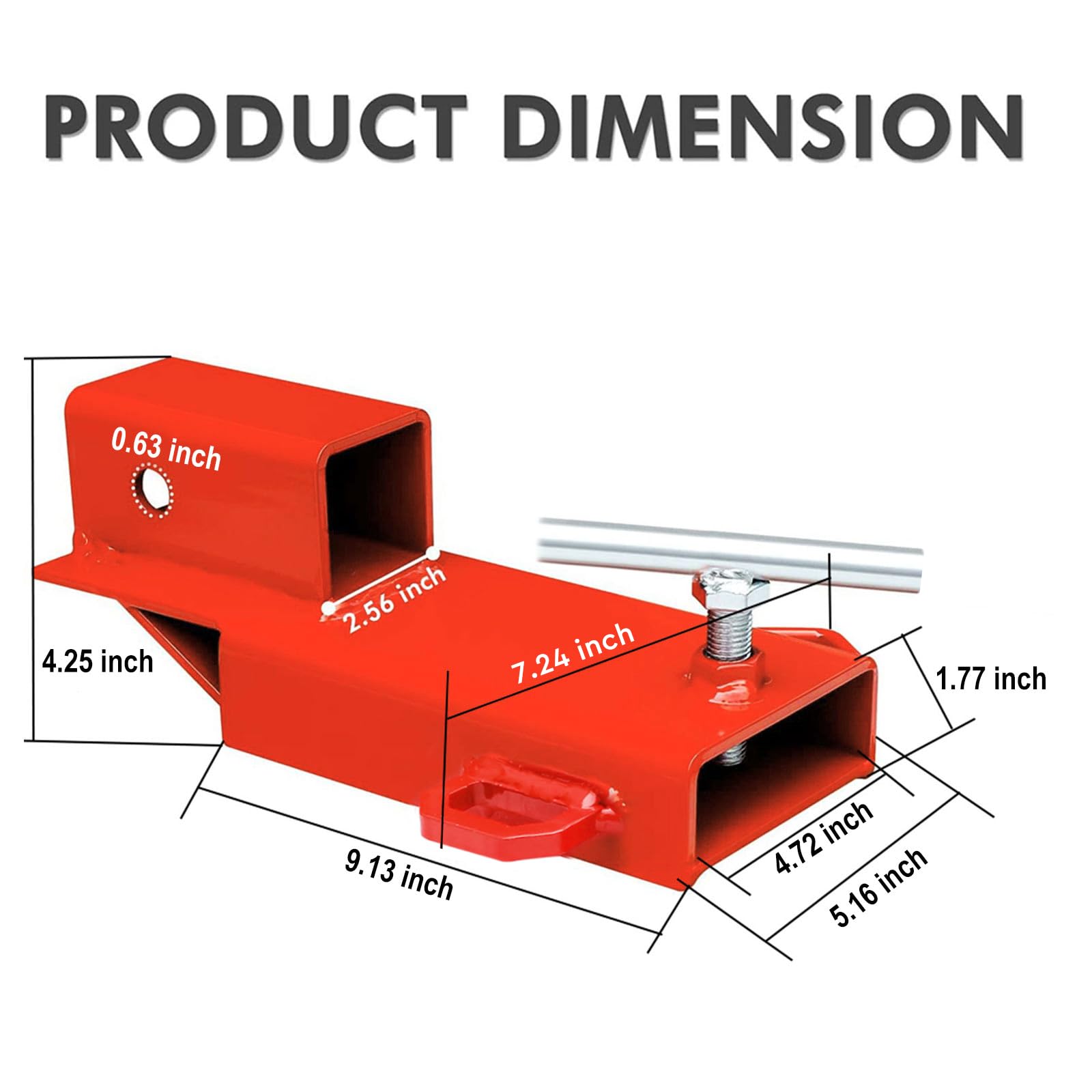 Bestzheyu forklift hitch with red powder coat resists outdoor exposure and rust.