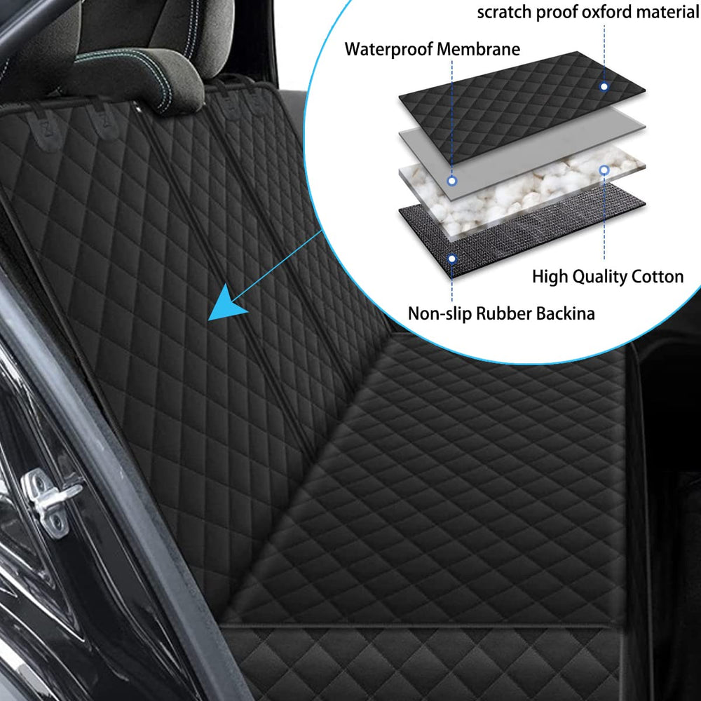 Besulen easy-install dog seat cover fits quickly over headrests.