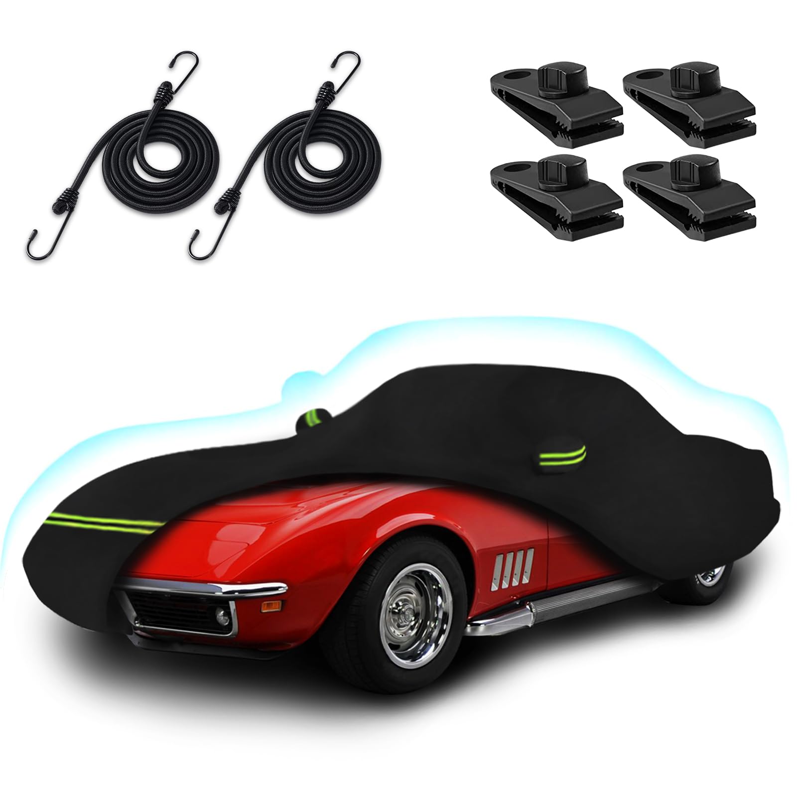 Beterny C3 car cover with waterproof layers detail protects Corvette from rain and sun.