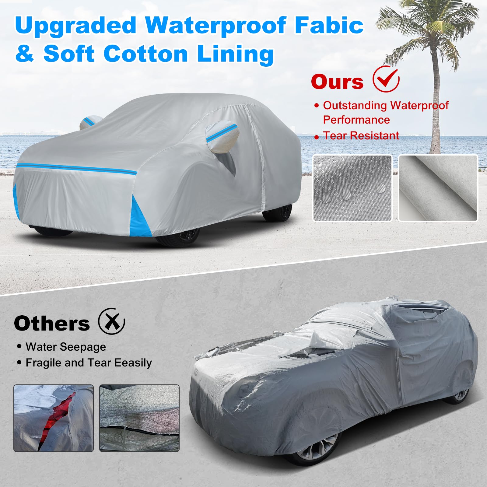 BETERNY Corvette C4 car cover windproof straps offer secure fit