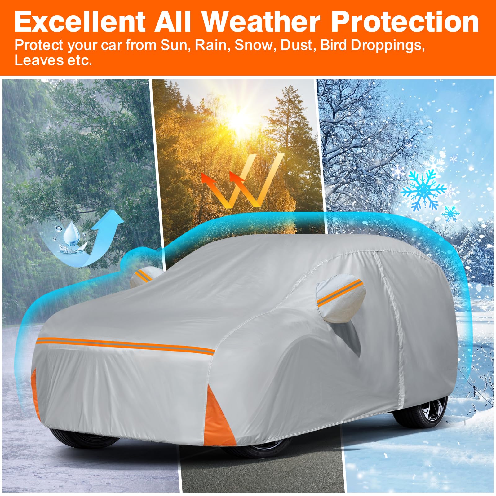 Windproof straps on BETERNY cover secure the fit during storms.