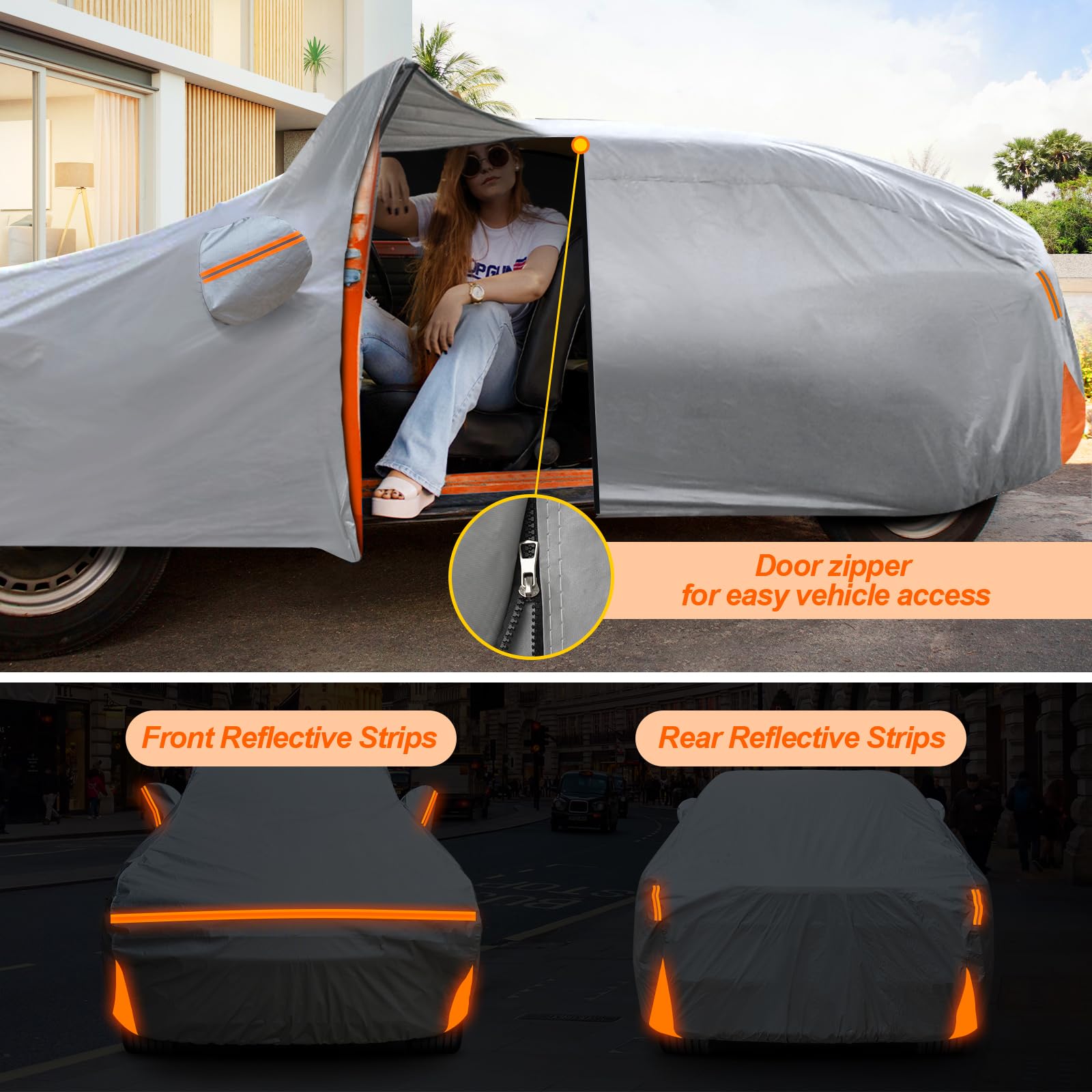 BETERNY windproof straps secure the Model Y cover against strong winds.