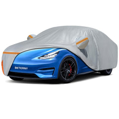 BETERNY Tesla Model Y cover in waterproof exterior protecting the car outdoors.