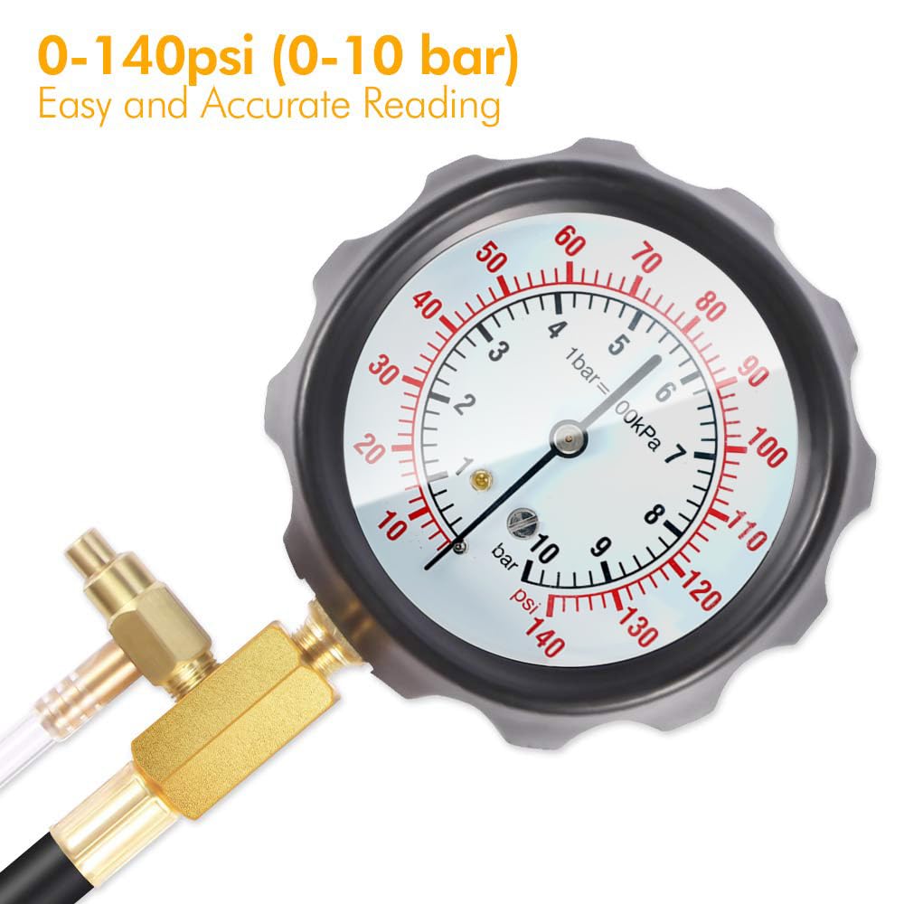 BETOOLL fuel pressure tester hoses and adapters ready for versatile engine checks.