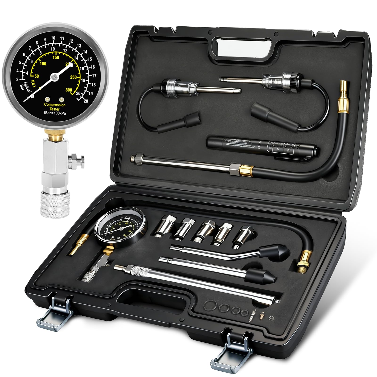 BETOOLL 14pcs compression tester kit used for accurate engine cylinder checks