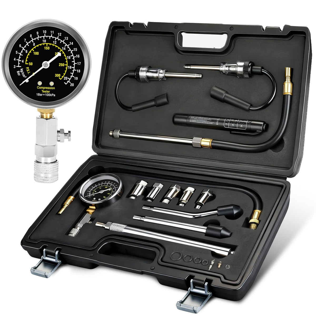 BETOOLL 14pcs compression tester kit used for accurate engine cylinder checks