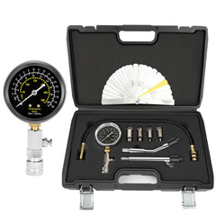 BETOOLL compression gauge in action displaying 0-300 psi for petrol engine testing.