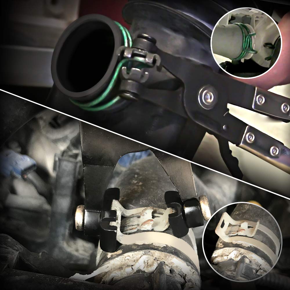 BETOOLL hose removal and locking pliers aid clamps in open position
