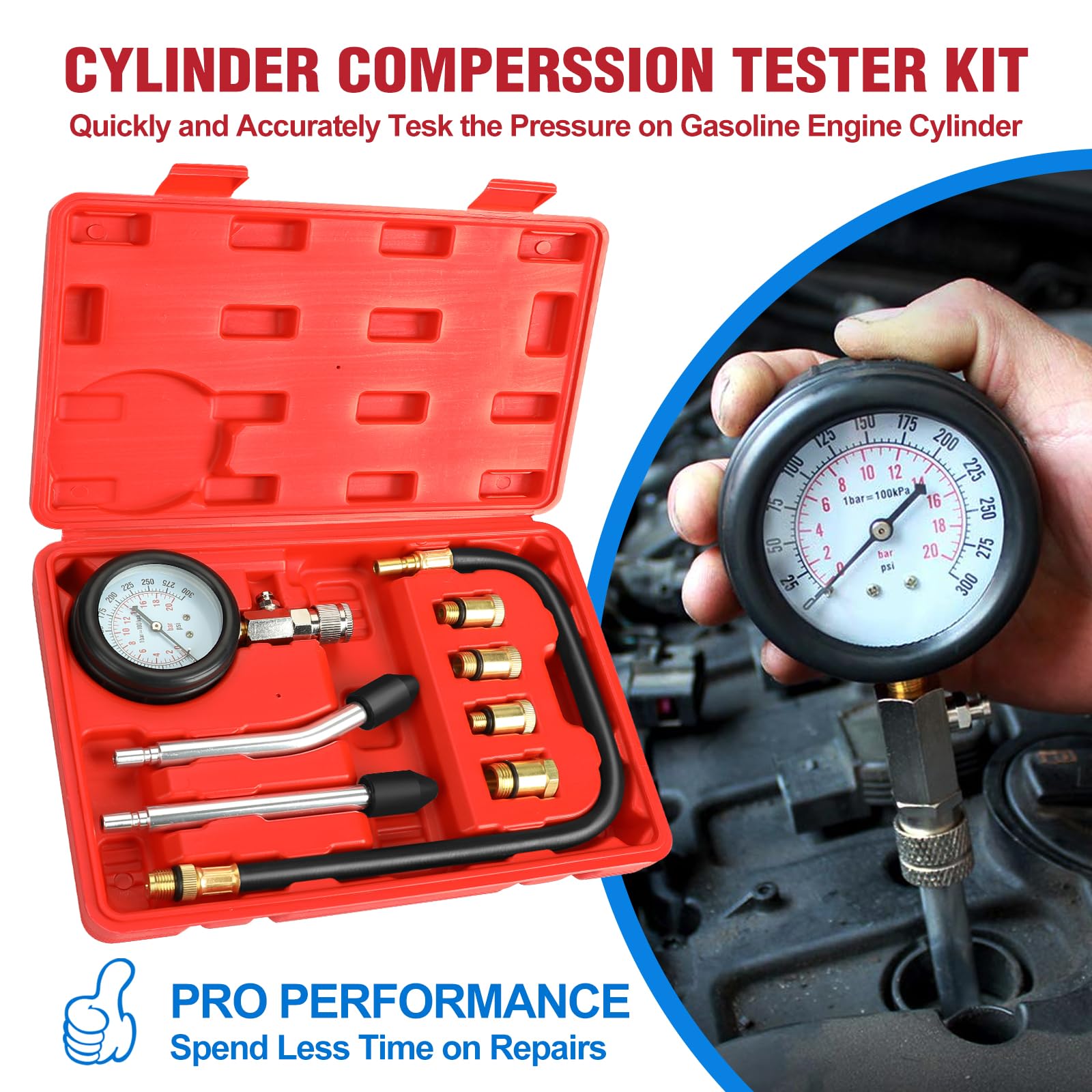 BETOOLL spark plug tester for diagnosing fuel and ignition issues quickly.