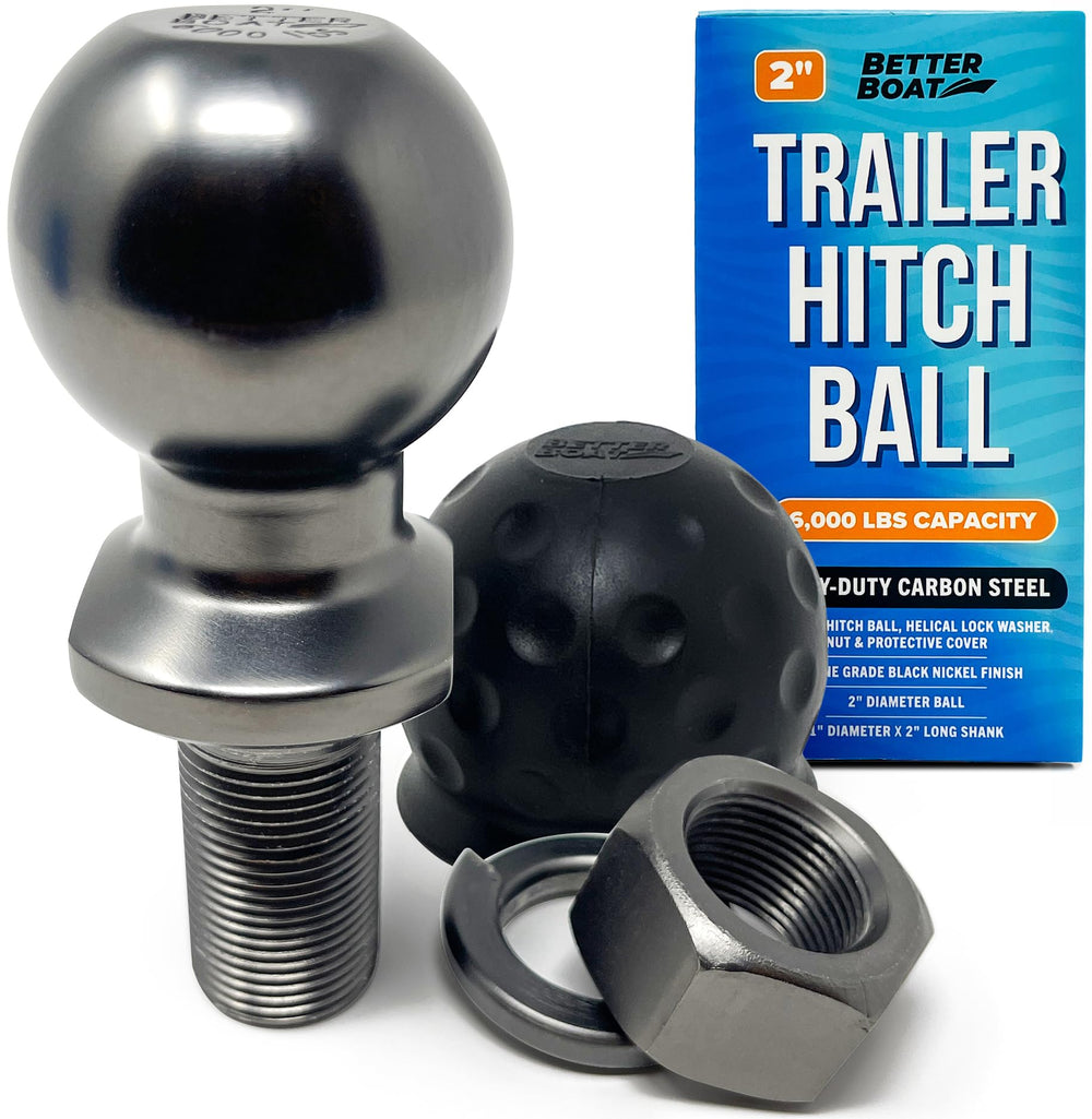 Better Boat 2-Inch Trailer Ball Hitch shows a sturdy 2-inch ball for reliable towing.