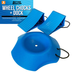 Better Boat 2 Trailer Wheel Chocks with Rope and Wheel Dock – side view stabilizing a trailer