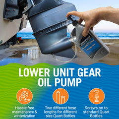 Better Boat oil pump quick-connect tips enabling compatible connections to outboard lower units.