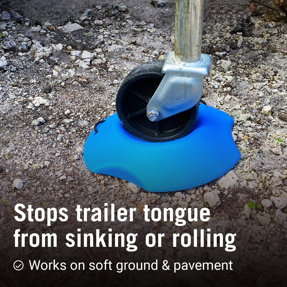 RV and camper trailer setup with Better Boat wheel chocks securing position