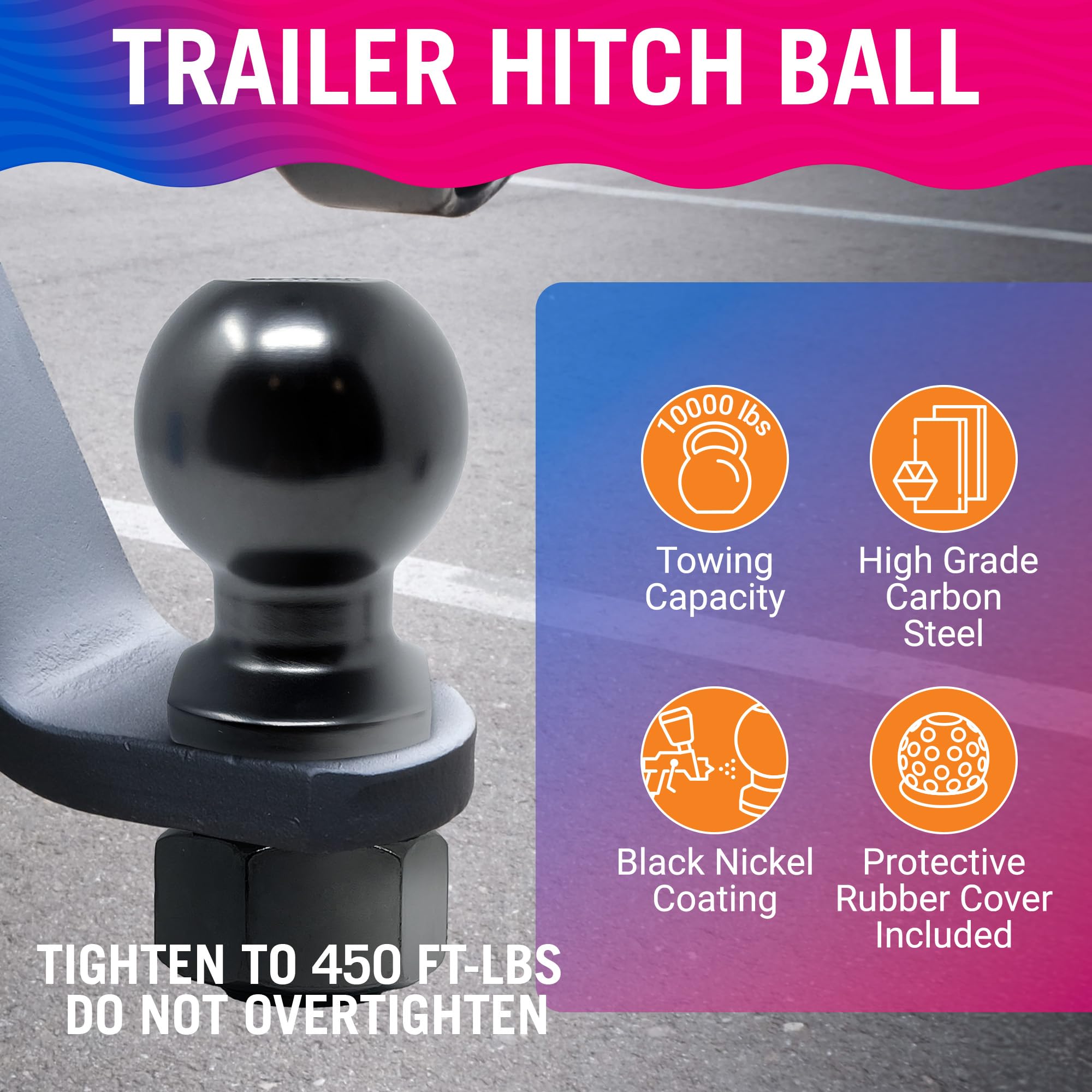 Better Boat trailer ball 2-inch threaded shank ensures precise, tight installation.