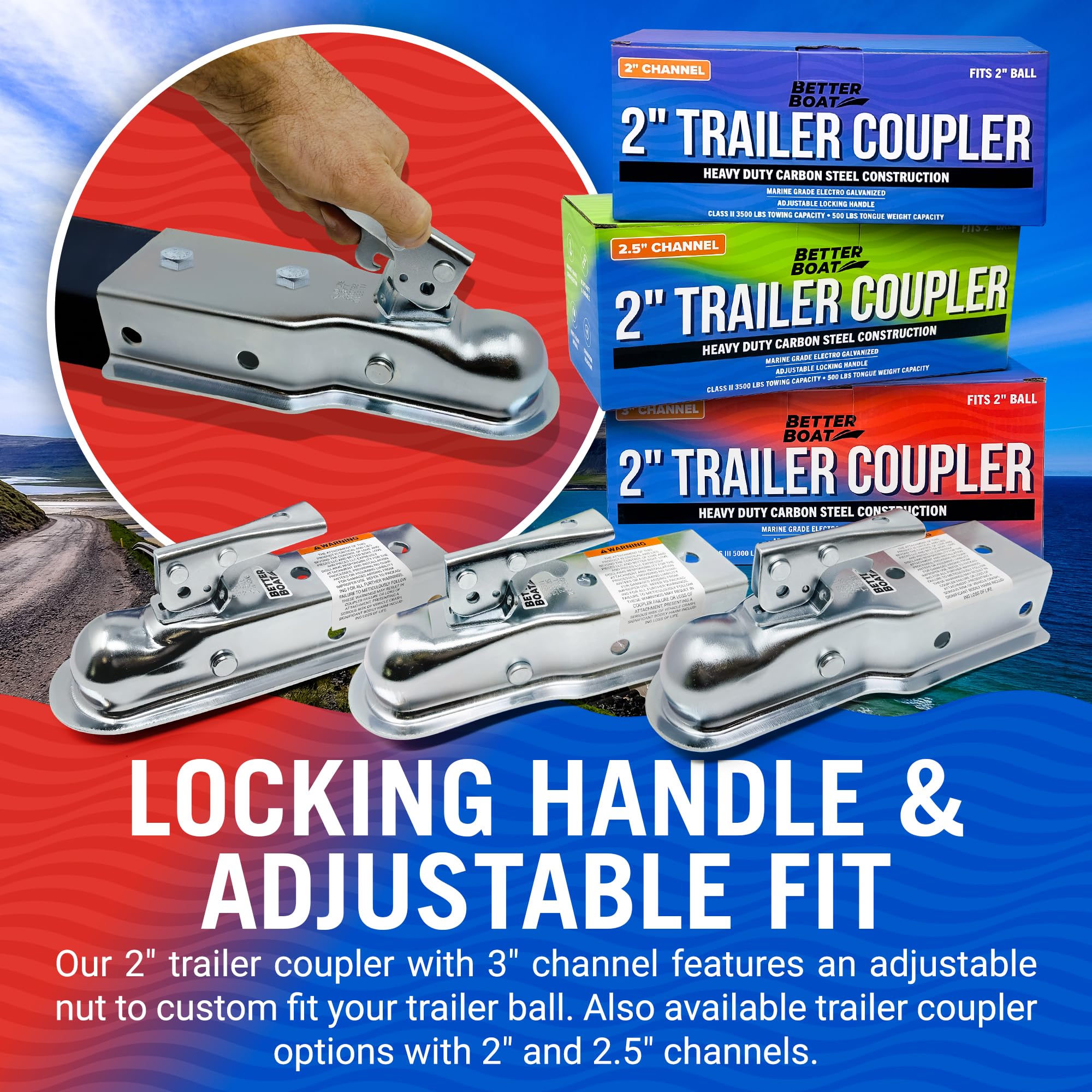 Better Boat locking handle demonstrates secure attachment with adjustable fit for various tongues