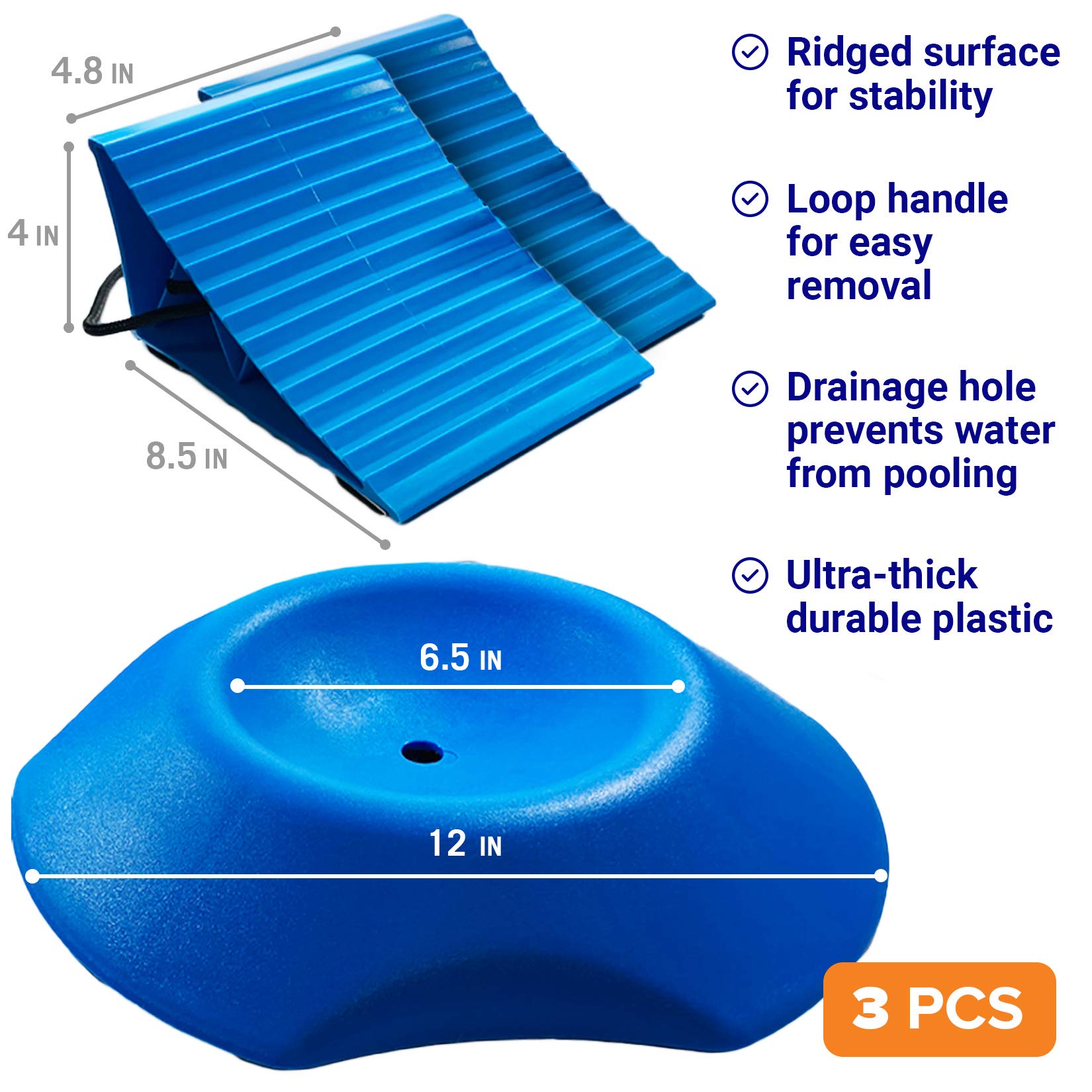 Better Boat wheel chocks on pavement preventing trailer movement