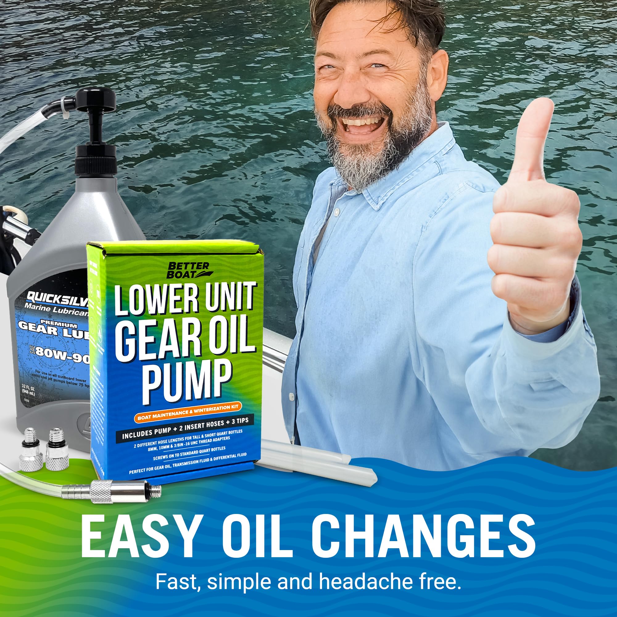 Better Boat transmission fluid transfer pump ready for outdrive service and winterizing tasks.