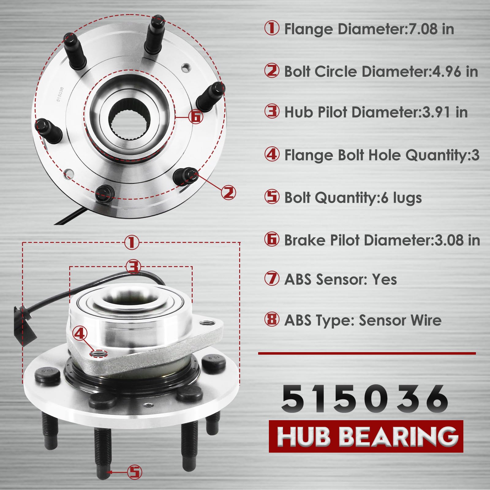 Betthand front-left or right hub assembly fits Chevrolet, GMC, and Cadillac vehicles.