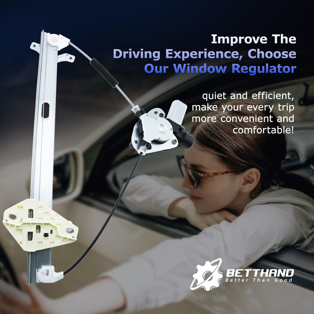 Betthand front-left window regulator with motor helps quick repairs and less window sag.
