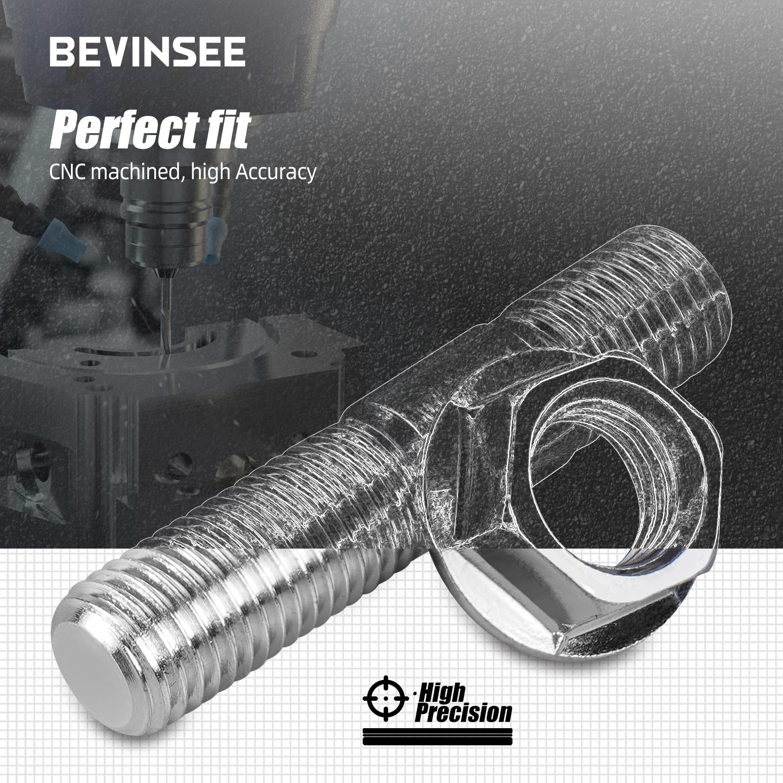 Bevinsee 14mm flanged nuts for secure exhaust mounting.