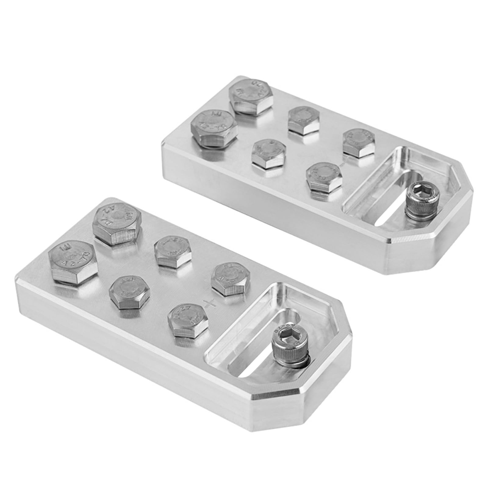 Bevinsee 6-spot positive terminal in bolt-use config for secure battery connections.