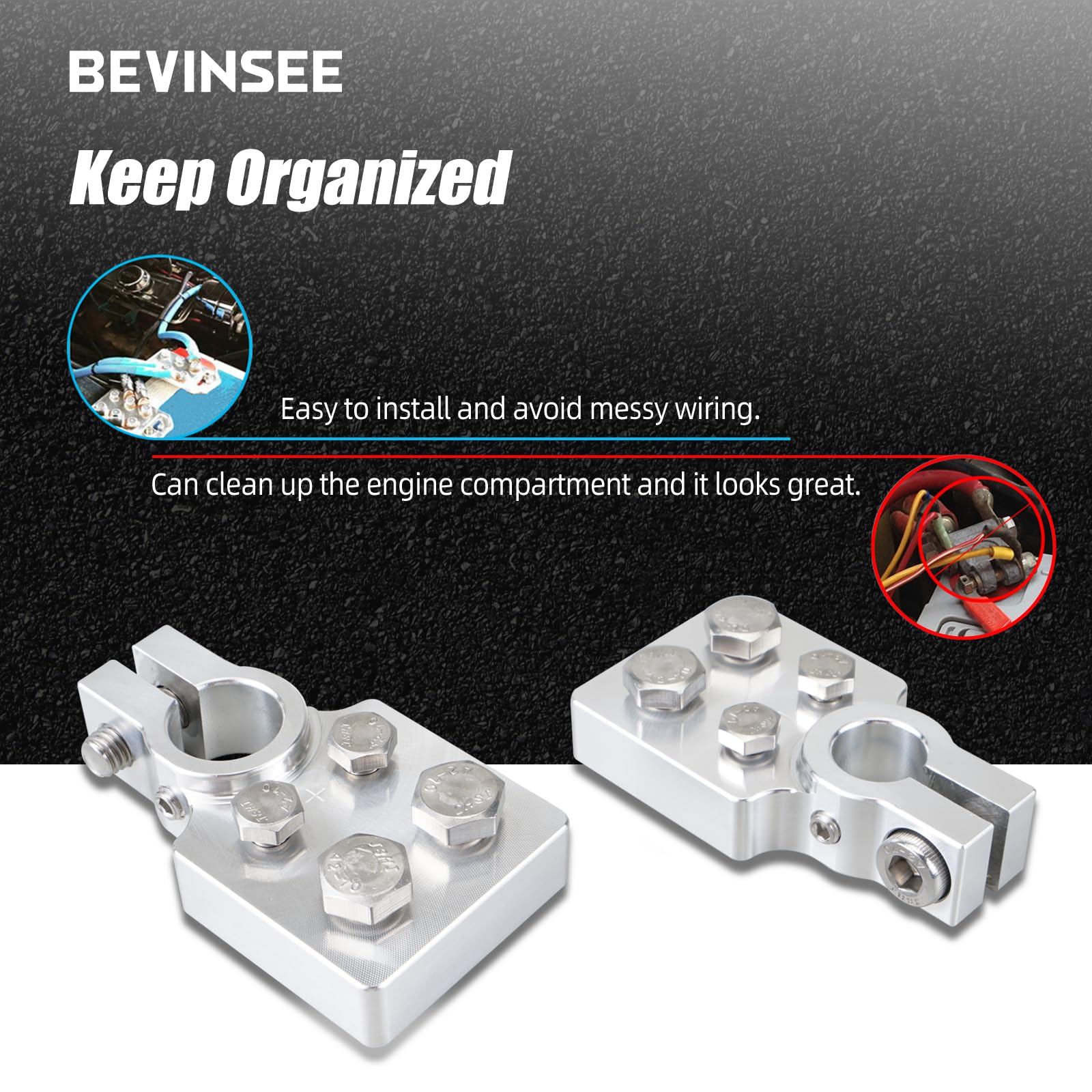 Bevinsee clamps compatible with 4/0 AWG lugs for broad battery options