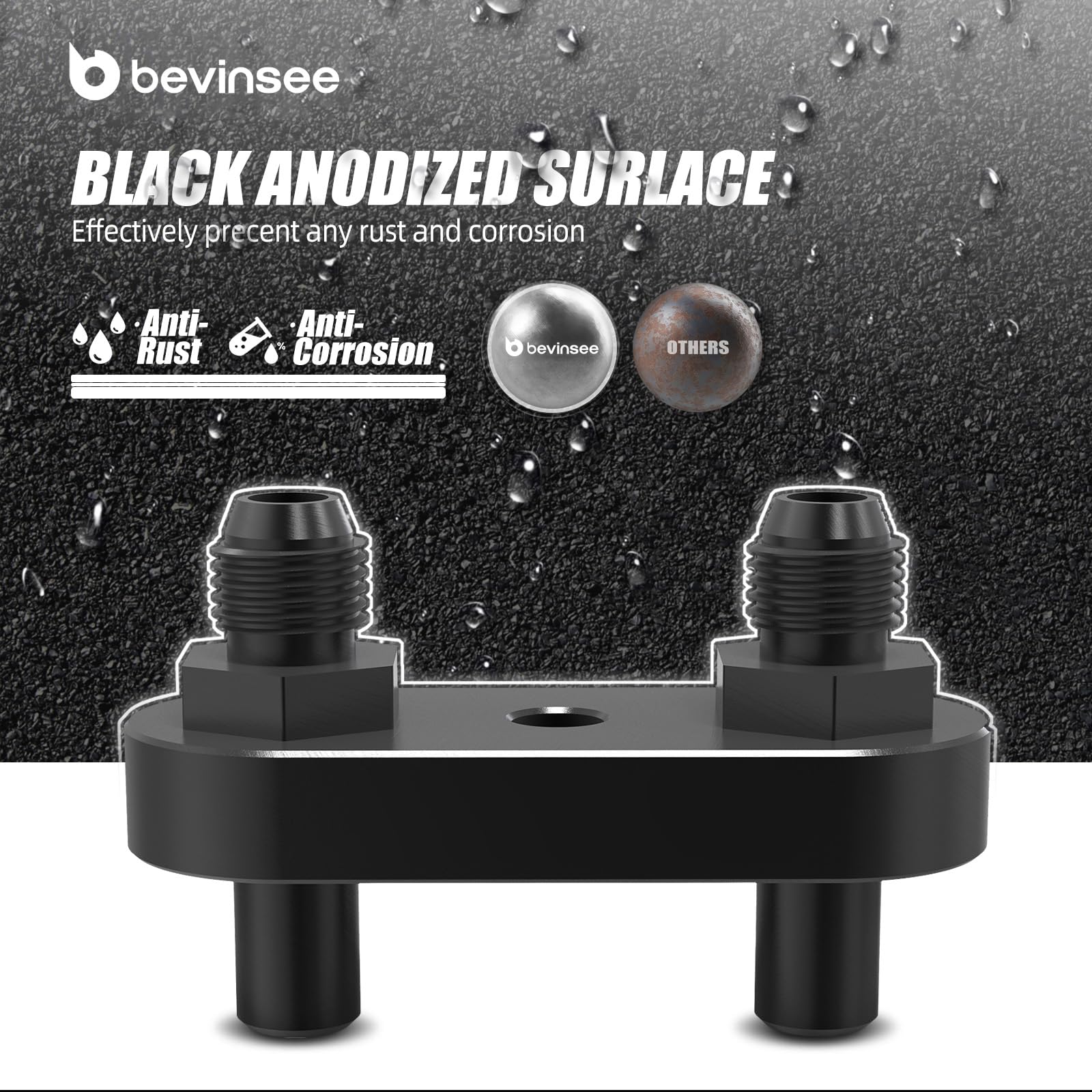 Bevinsee black anodized surface resists rust for long-lasting reliability.