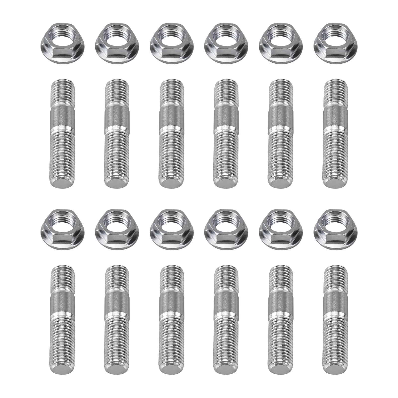 Bevinsee exhaust manifold stud set for Honda/Toyota/Nissan, durable stainless steel.