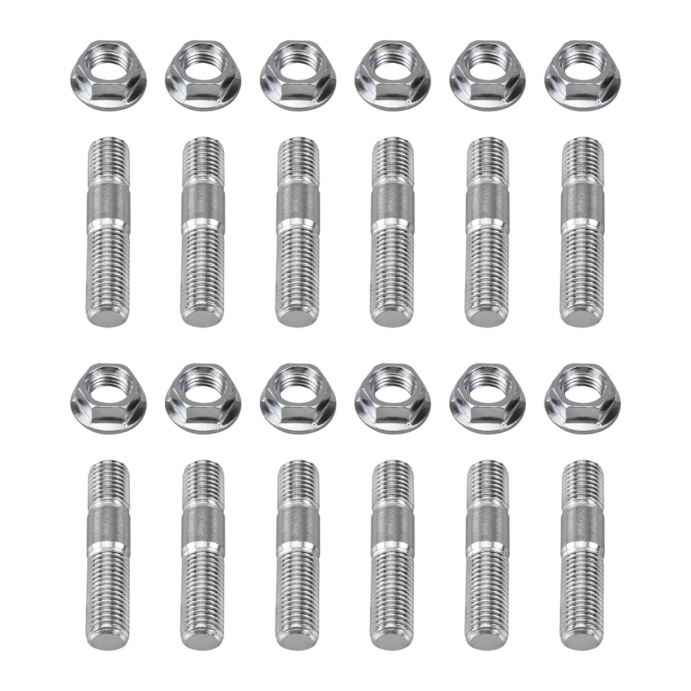 Bevinsee exhaust manifold stud set for Honda/Toyota/Nissan, durable stainless steel.