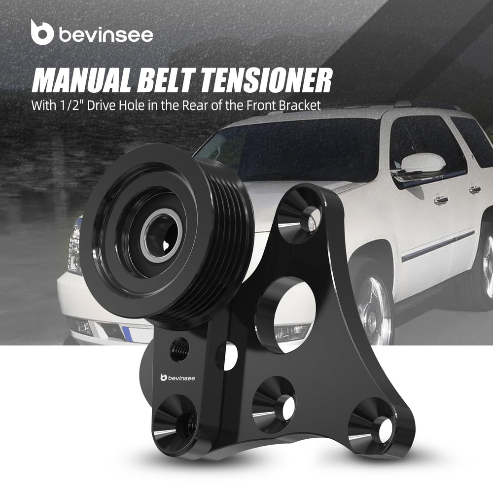 Bevinsee drive hole 1/2 inch enables easy belt adjustment.