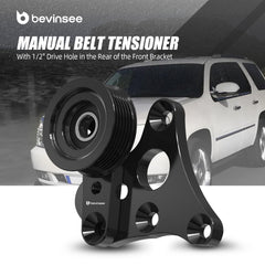 Bevinsee drive hole 1/2 inch enables easy belt adjustment.