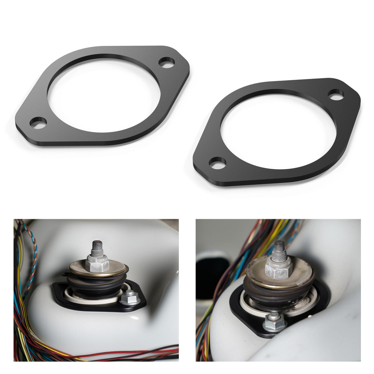 Bevinsee rear strut mount for BMW E46 offers reinforced support for smooth driving.