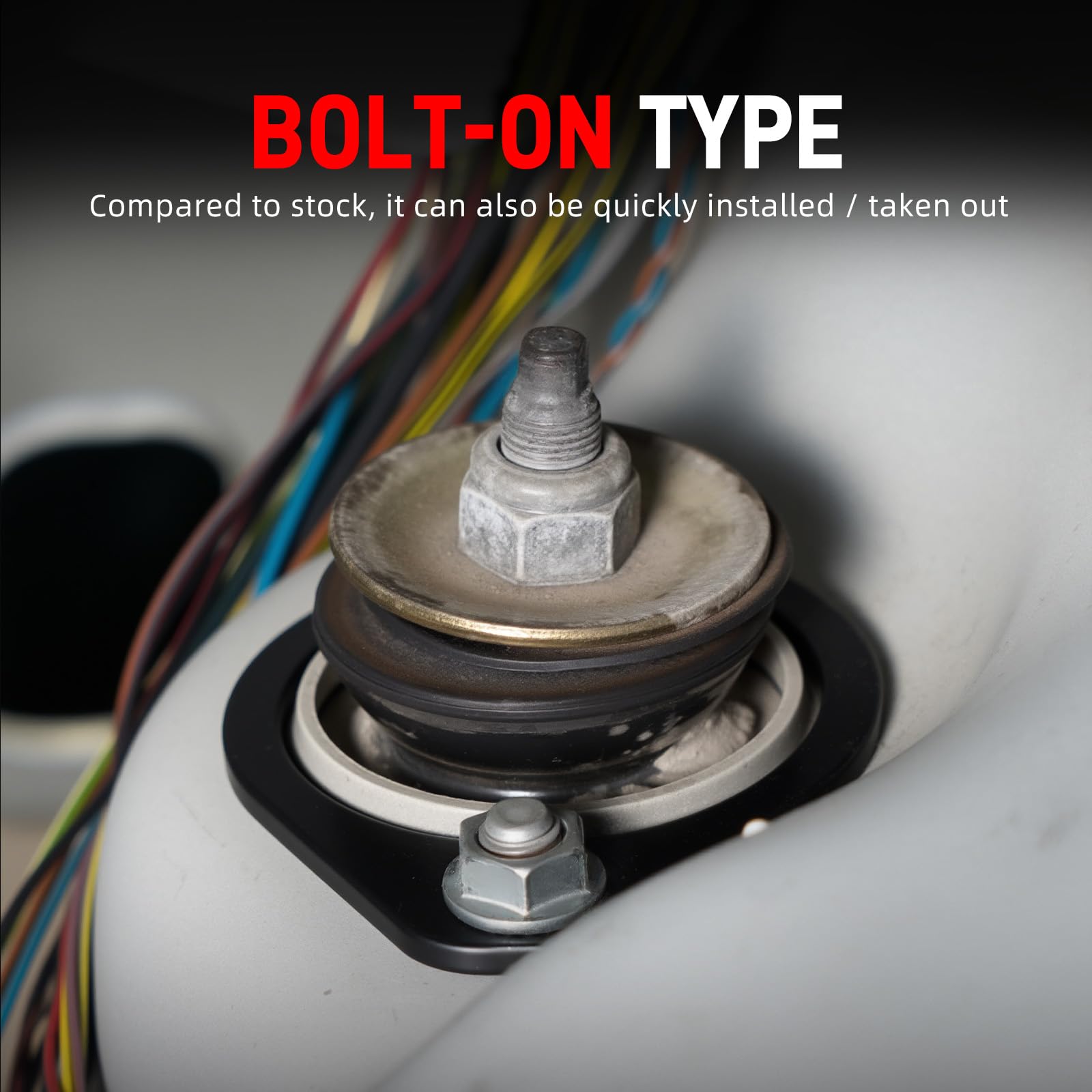 Bevinsee rear strut mount for Z3 adds strength for confident handling.