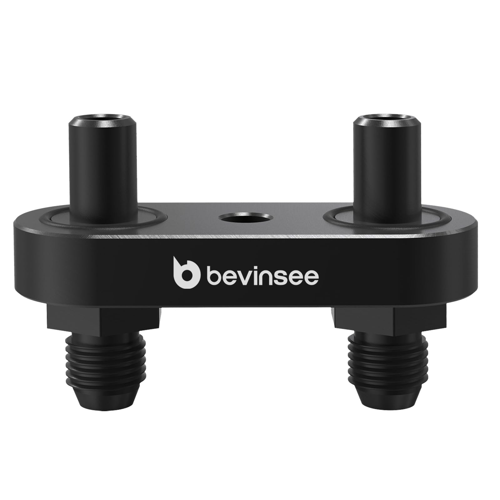 Bevinsee transmission cooler adapter plate in billet aluminum for durability and precise fit.