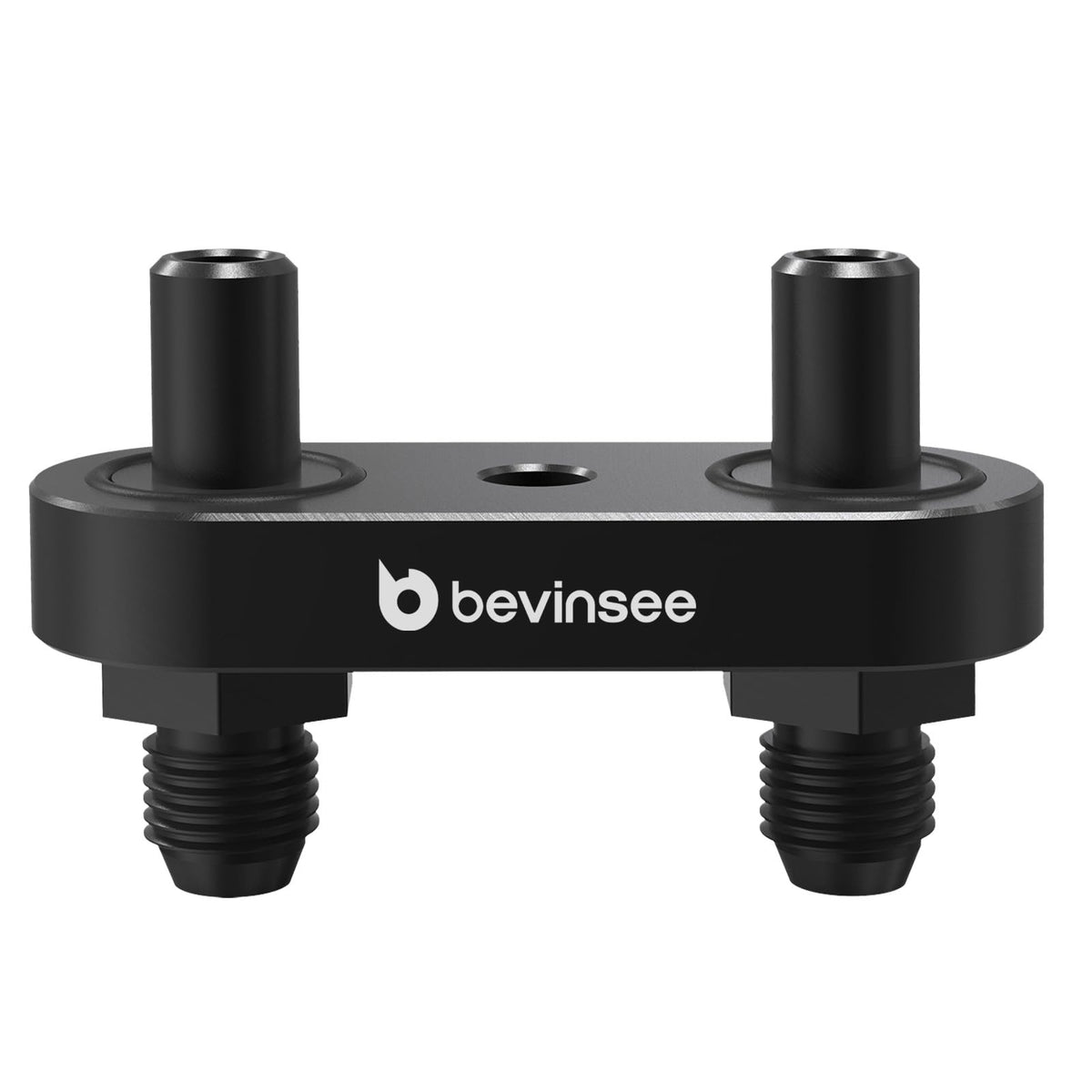 Bevinsee transmission cooler adapter plate in billet aluminum for durability and precise fit.