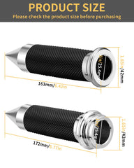 Beyisi chrome-finish grips close-up, durable aluminum and rubber blend.