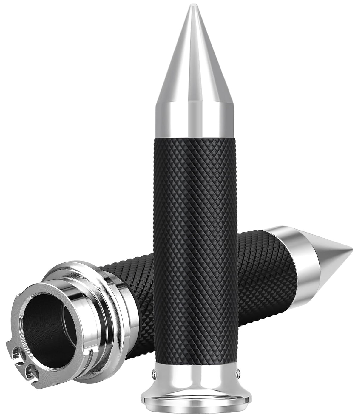 Beyisi chrome handlebar grips assembly for Harley models.