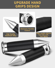 Beyisi spike-style grips, side profile, distinctive design and improved control.