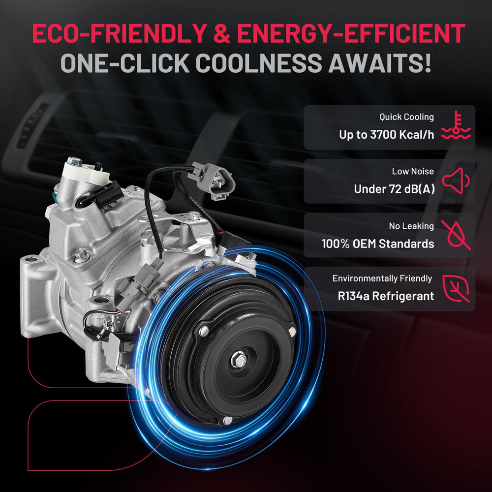 BDFHYK 98315 A/C compressor installed in a car for effective cooling.