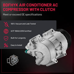 BDFHYK 98315 A/C compressor with O-rings included for secure sealing.