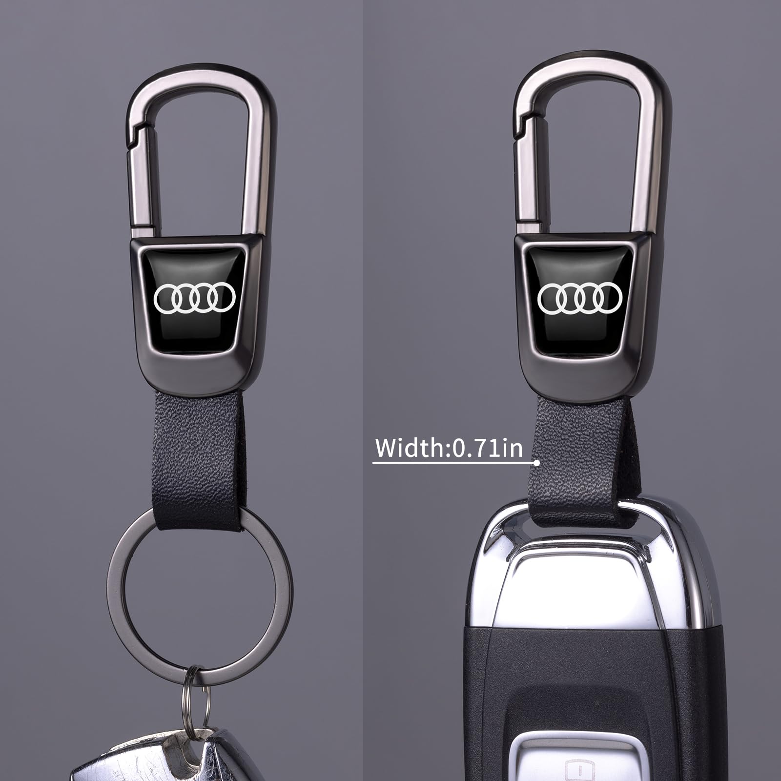 BFIVEANTE braided leather detail with soft touch grip on Audi keychain