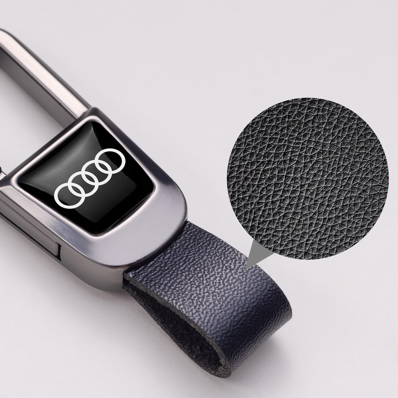 BFIVEANTE keychain on Audi key demonstrates secure attachment and style