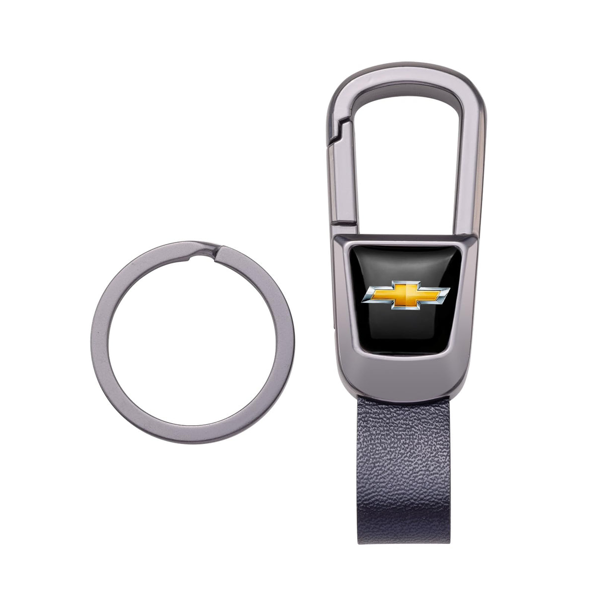 BFIVEANTE leather keychain for Chevrolet, front view, stylish and durable.