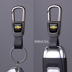 BFIVEANTE leather-keychain metal part close-up showing polished finish.