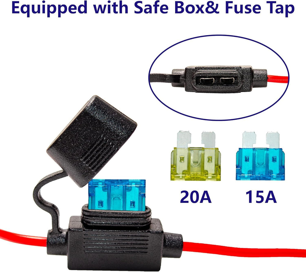 BFXM Includes 15A and 20A fuses for versatile electrical protection.