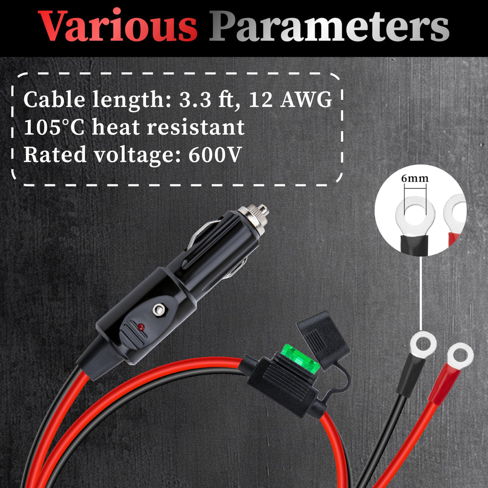 BFXM 3.3 ft cigarette lighter adapter ideal for inverter setups