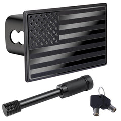 BFXM American flag hitch cover in stainless steel protects the hitch with patriotic style.
