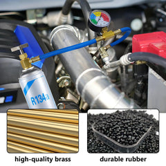 Bottle pierce pin on BFXM tool enables quick refrigerant bottle opening