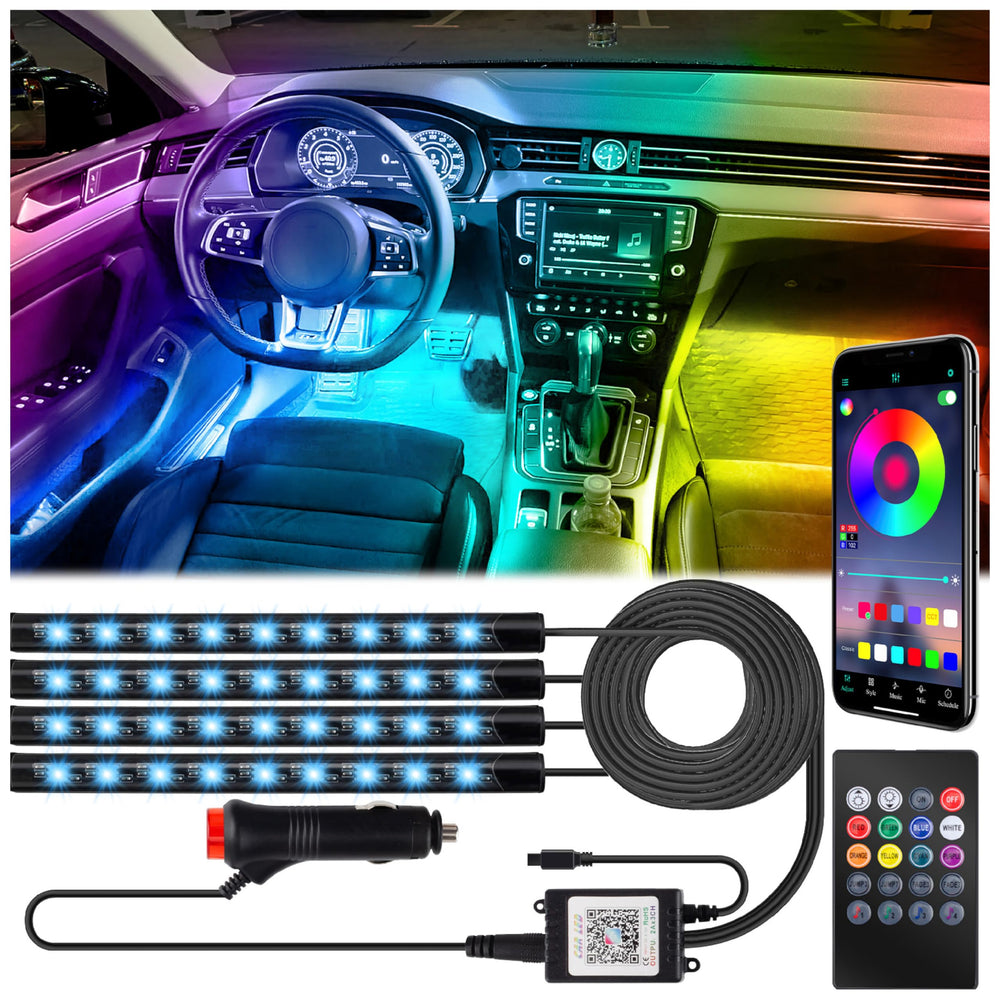 BFXM car interior lights illuminate footwells and dashboard for enhanced nighttime visibility.